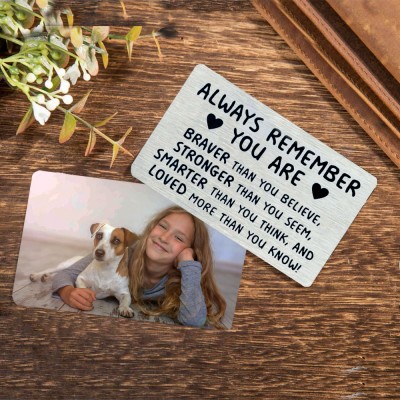 Personalized Metal Wallet Photo Card Love Note Anniversary Gift For Loved