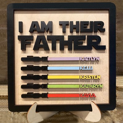 I Am Their Father Sign Personalized Kids Name Frame For Dad Father's Day