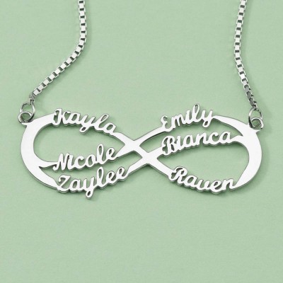 Personalized Infinity Name Necklace with 1-8 Names