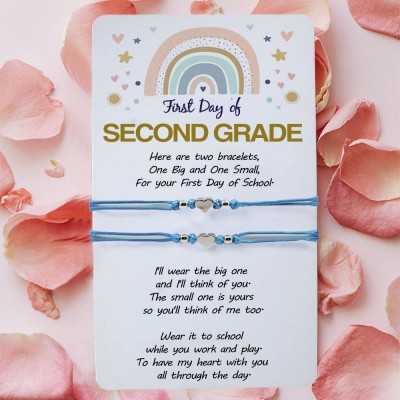 First Day of 2nd Grade Back to School Bracelets For Mommy Daughter Son