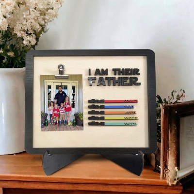 Custom I Am Their Father Sign With Kids Name Frame For Father's Day