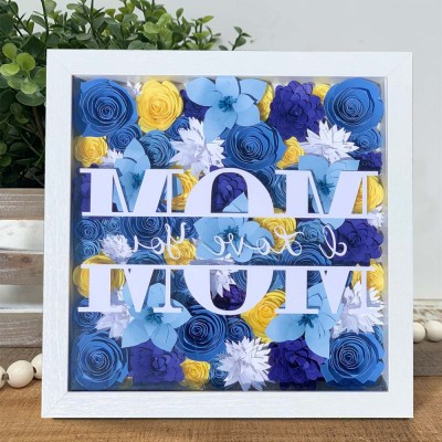 Personalised Mom Flower Shadow Box With Name For Mother's Day Christmas