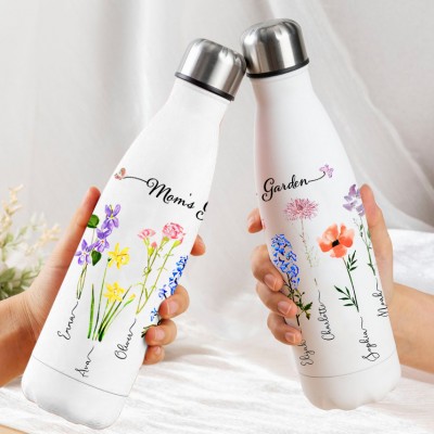 Personalized Mom's Garden Tumbler With Kids Name and Birth Month Flower For Mother's Day