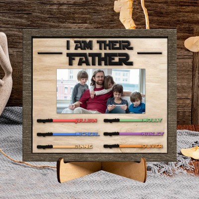 Custom I Am Their Father Sign With Kids Name Frame For Father's Day