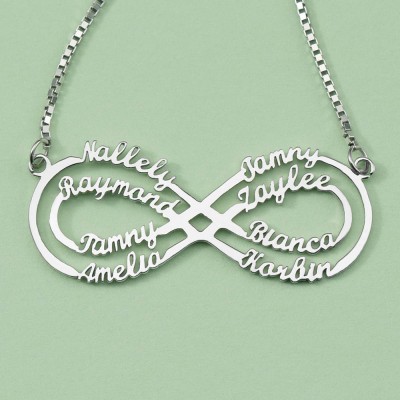Personalized Infinity Name Necklace with 1-8 Names