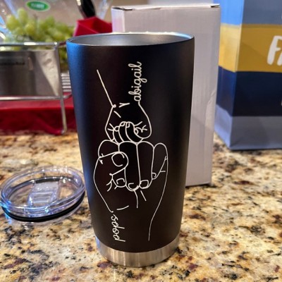Personalized Dad and Kids Fist Bump Tumbler With Name For Father's Day