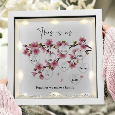 Custom Family Tree Flower Frame With Kids Names For Mom Christmas's Day