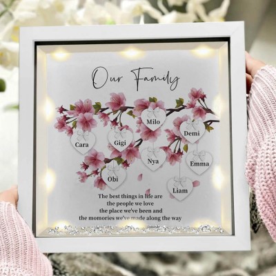 Custom Family Tree Flower Frame With Kids Names For Mom Christmas's Day