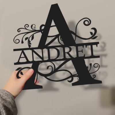 Personalized Family Name Metal Sign Monogram Home Wall Decor