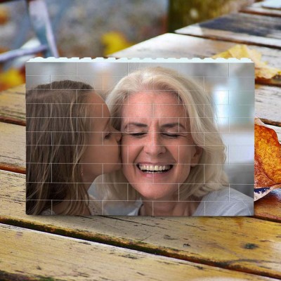 Personalized Photo Block Puzzle Building Brick Family Keepsake Gift For Grandma