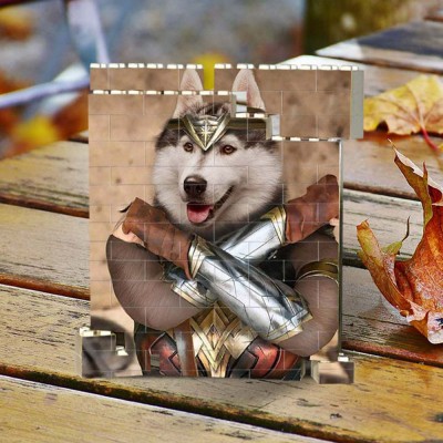 Personalized Photo Block Puzzle Building Brick Keepsake For Pet