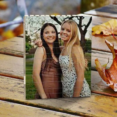 Personalized Photo Block Puzzle Building Brick Gift For Friend Sister