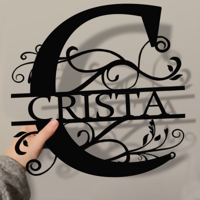Personalized Family Name Metal Sign Monogram Home Wall Decor