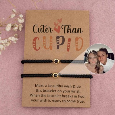 Personalized Photo Projection Bracelet For Couple Wife Christmas Valentine's Day Gift