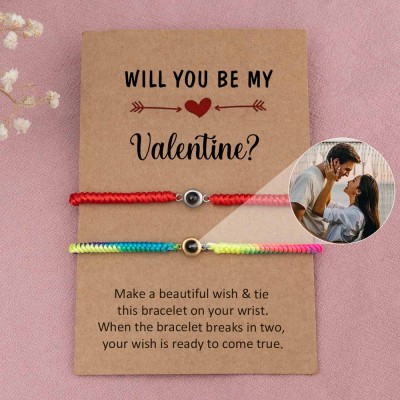 Personalized Photo Projection Bracelet For Couple Wife Christmas Valentine's Day Gift