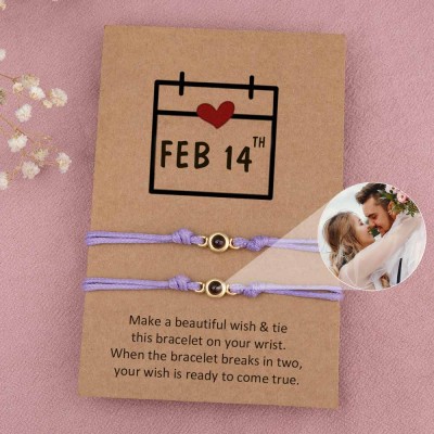 Personalized Memorial Photo Projection Bracelet For Couple Wife Christmas Valentine's Day Gift