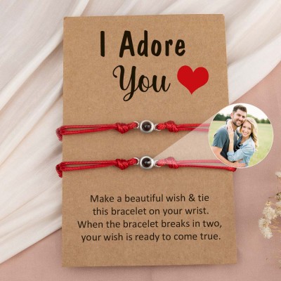 Personalized Photo Projection Bracelet For Couple Wife Christmas Valentine's Day Gift