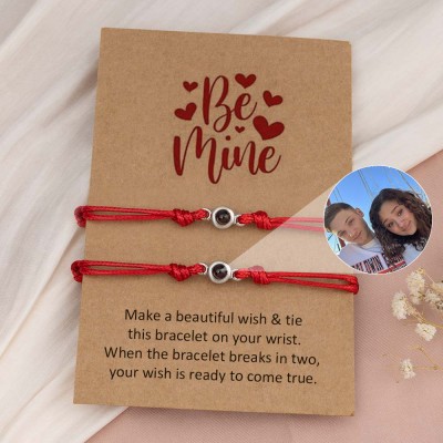 Personalized Photo Projection Bracelet For Couple Wife Christmas Valentine's Day Gift