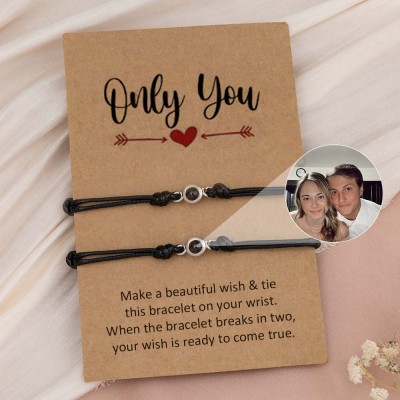 Personalized Photo Projection Bracelet For Couple Wife Christmas Valentine's Day Gift