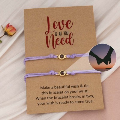 Personalized Photo Projection Bracelet For Couple Wife Christmas Valentine's Day Gift