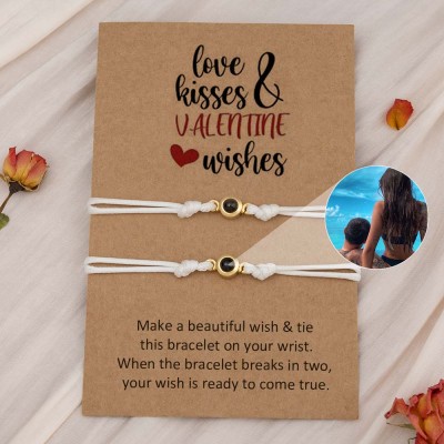 Personalized Memorial Photo Projection Bracelet For Couple Wife Christmas Valentine's Day Gift