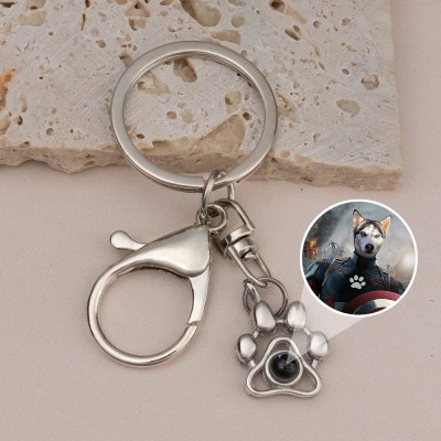 Personalized Photo Projection Keychain For Dog Pet Lovers