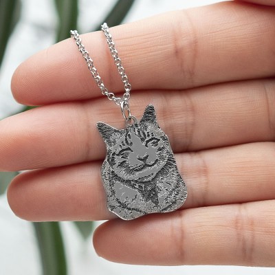 Personalized Pet Photo Engraved Necklace