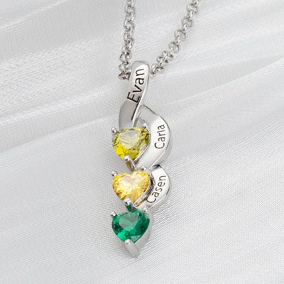 Personalized 1-7 Name Necklace With Birthstone