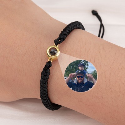 Personalized Photo Projection Bracelet For First Father's Day Gift Ideas