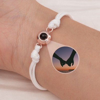 Personalized Photo Projection Bracelet For Couple Wife Family Christmas Valentine's Day Gift
