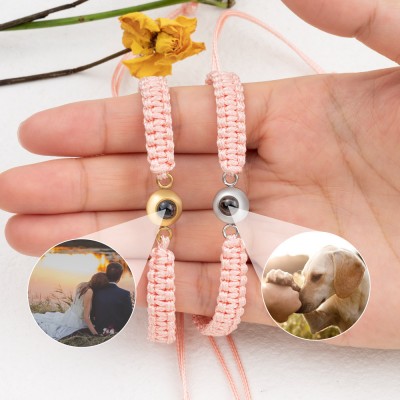 Personalised Photo Projection Charm Bracelet For Wife Soulmate Valentine's Day