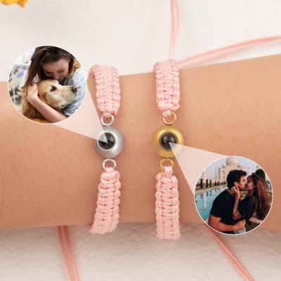 Personalised Photo Projection Charm Bracelet For Wife Soulmate Valentine's Day