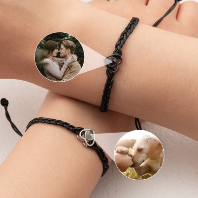 Personalised Photo Projection Heart Bracelet For Wife Soulmate Valentine's Day Gift Ideas