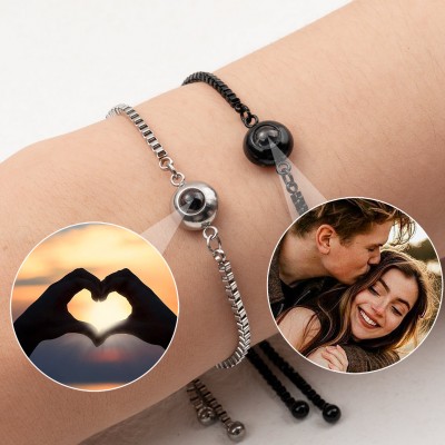 Custom Photo Projection Bracelet For Wife Soulmate Valentine's Day Gift Ideas