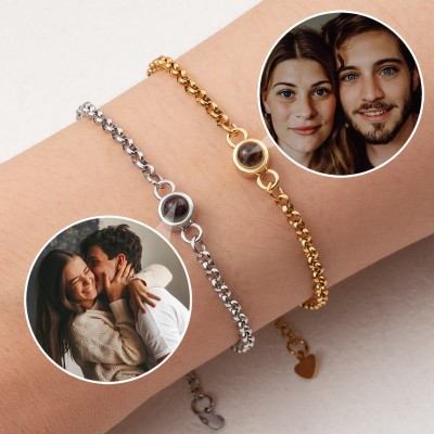 Custom Photo Projection Bracelet For Wife Soulmate Valentine's Day Gift Ideas