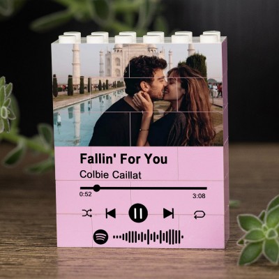 Custom Music Photo Puzzle Block For Soulmate Valentine's Day Anniversary Gift Ideas