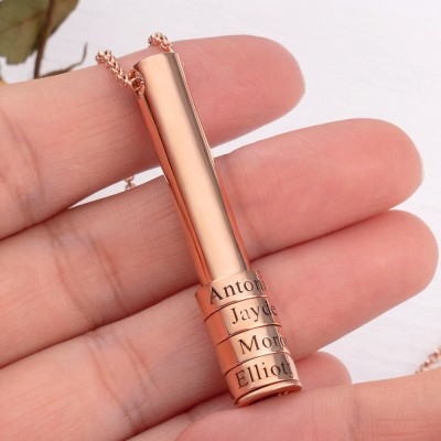 Personalized Men Beads Necklace With Name Engraving For Him