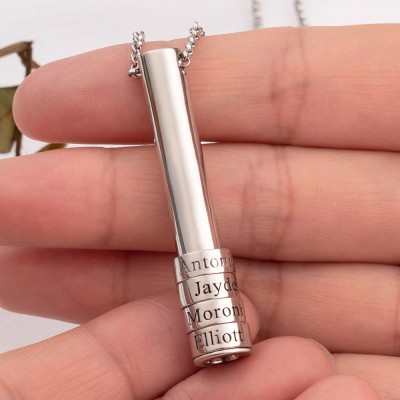 Personalized Men Beads Necklace With Name Engraving For Him