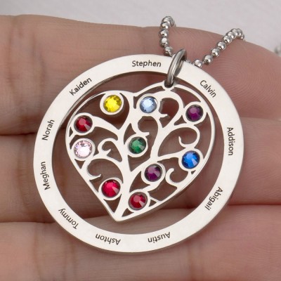 Personalized Birthstone Name Necklaces For Her Mother Birthday Family Anniversary Gift Ideas