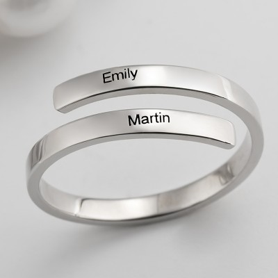 S925 Sterling Silver Custom Letter Wrap Name Ring