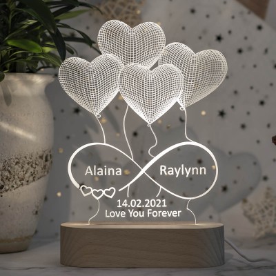 Personalised 3D Illusion Night Photo Light Romantic Home Decor Valentine's Day Gift Ideas