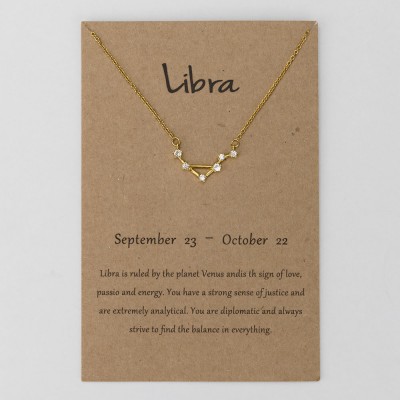 Personalized Constellation Zodiac Celestial Libra Necklace