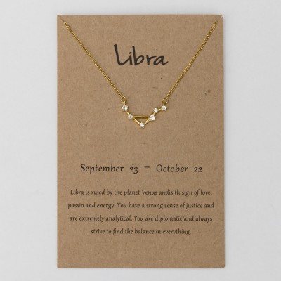 Personalized Constellation Zodiac Celestial Libra Necklace