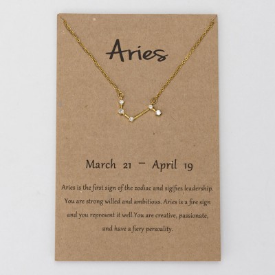 Personalized Constellation Zodiac Celestial Aries Necklace