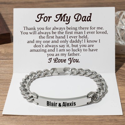 To My Dad Custom Name Bracelet For Father's Day Gift Ideas