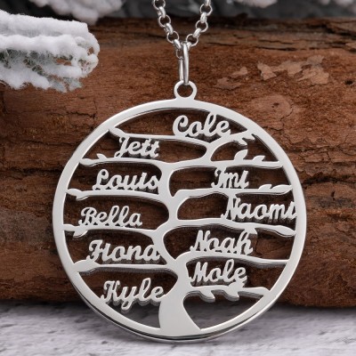 Personalised Family Tree Name Necklaces Anniversary Gift Ideas