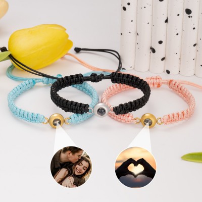 Personalized Memorial Photo Projection Charm Bracelet Valentine's Day Gift Ideas