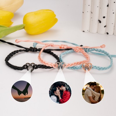Personalized Memorial Photo Projection Charm Bracelet Valentine's Day Gift Ideas