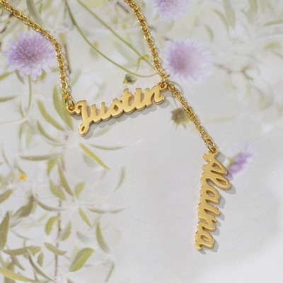 Personalised Couple Name Necklace Valentine's Day Gift