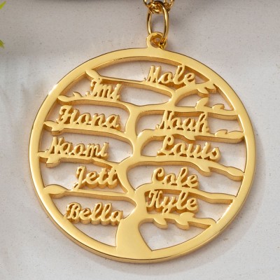 Personalised Family Tree Name Necklaces Anniversary Gift Ideas